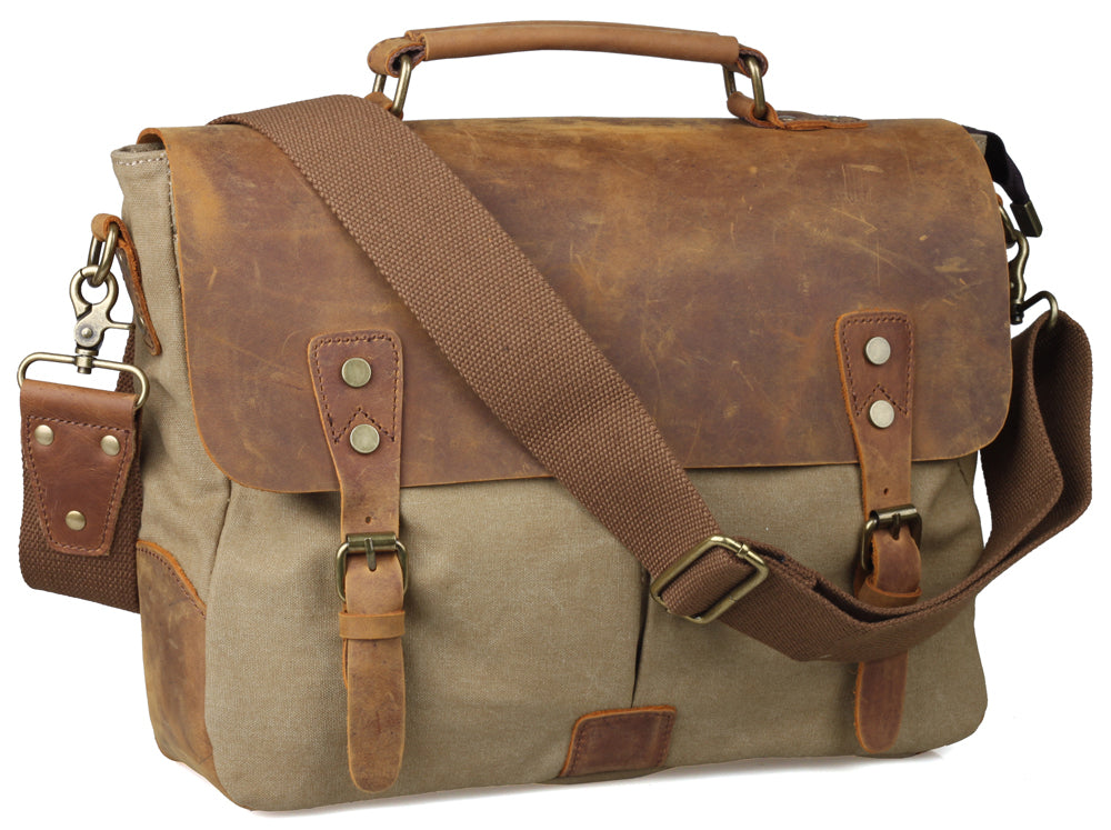 The Normandy - Large Rugged Canvas Tactical Messenger Bag for Men (Multiple  Colors)