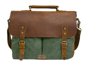 The Abenaki Messenger - Men's Leather & Canvas Messenger Travel Bag from Manly Packs