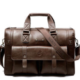 The Madison Ave - Large Leather Messenger Briefcase Bag for Men